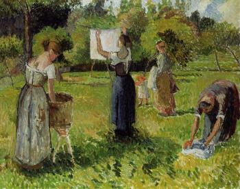 卡米耶 畢沙羅 Laundresses at Eragny 卡米耶 畢沙羅 Laundresses at Eragny